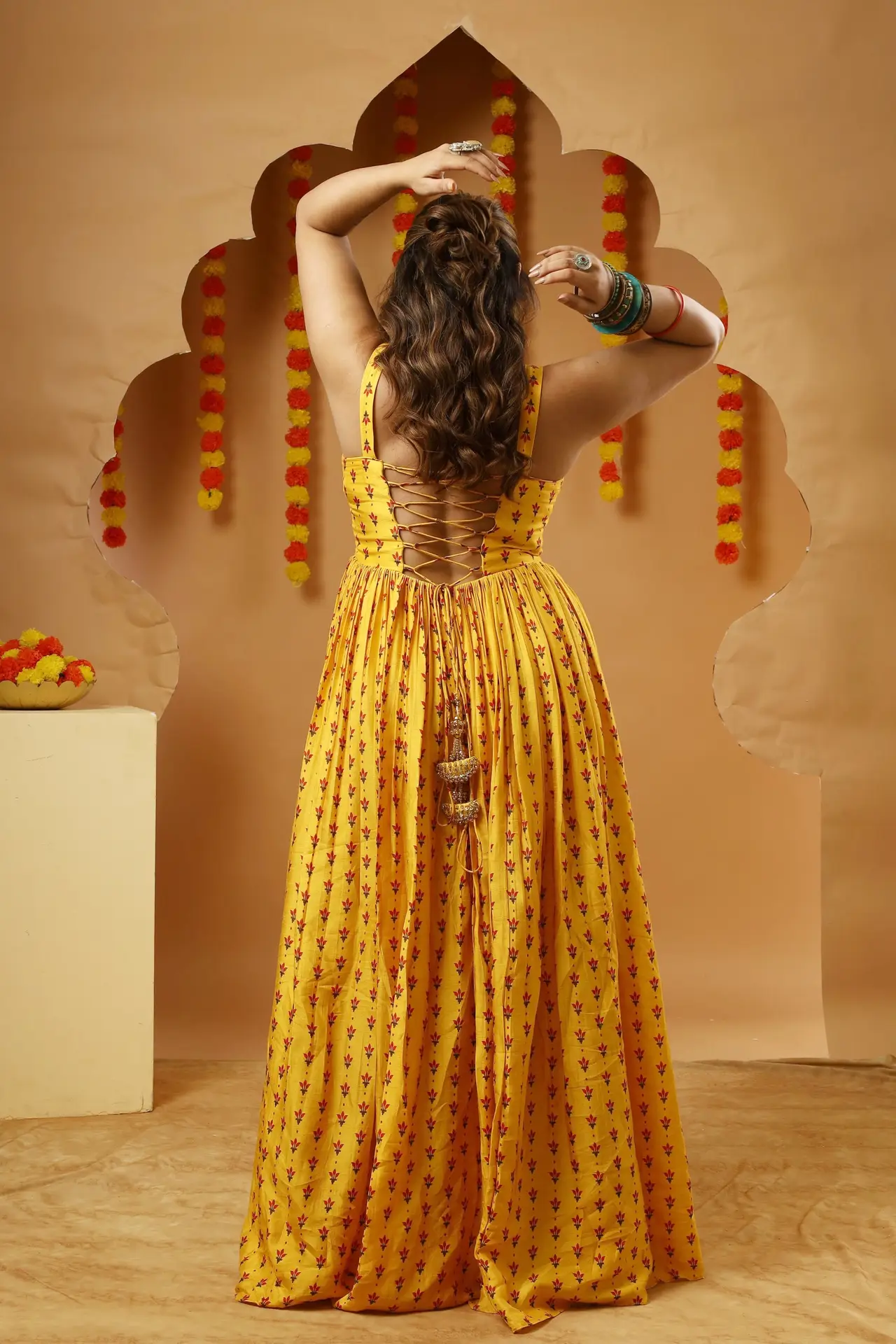 Marigold Printed Dress