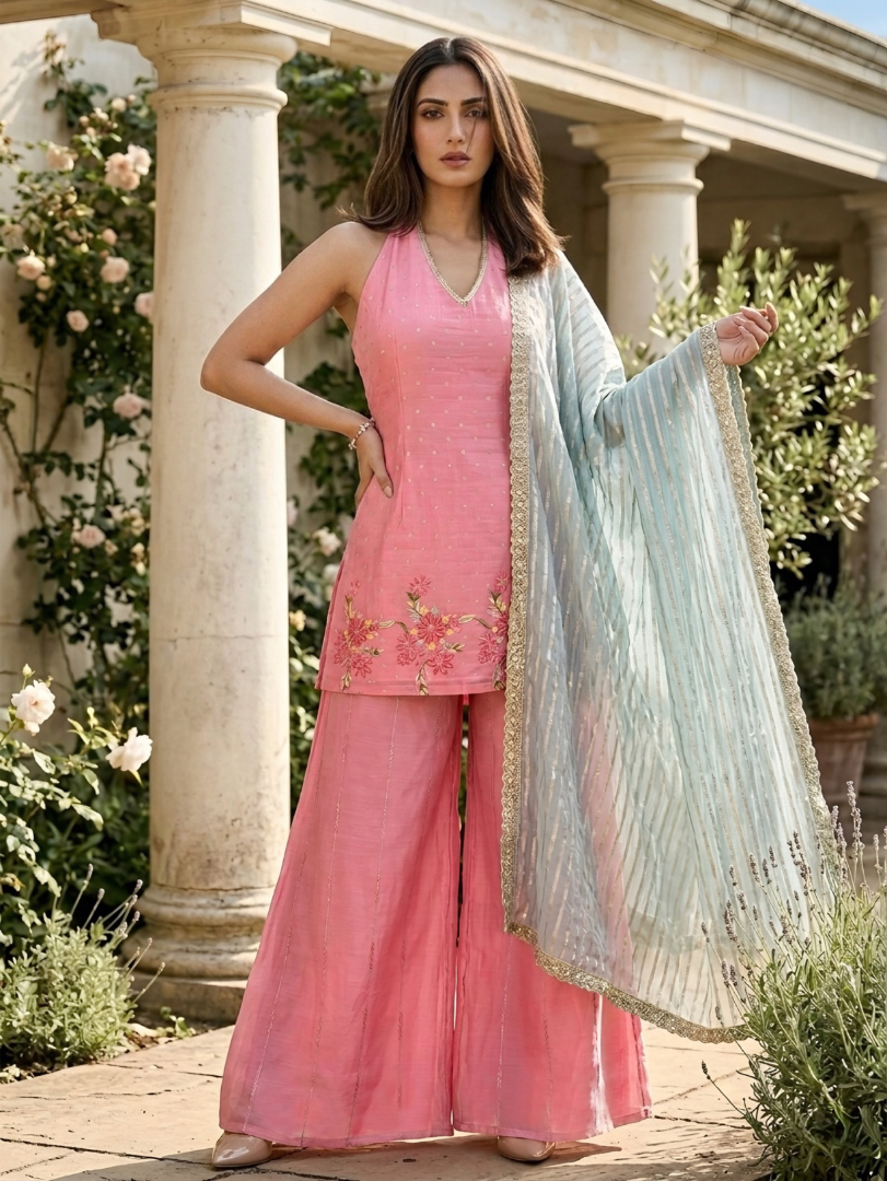 Rosé Mist Palazzo set